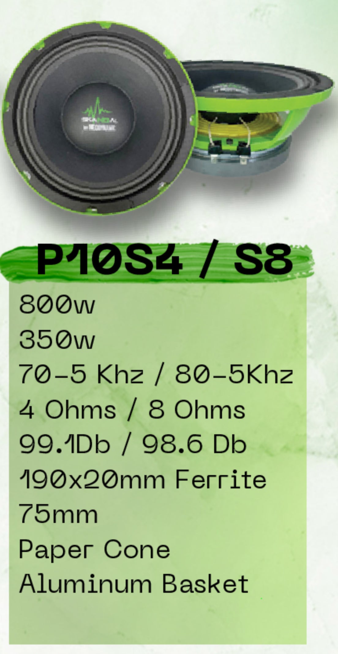 10 INCH SKANDAL MID SPEAKER 4OHM SKL-P10S4