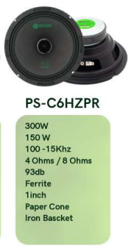 Neodynamic PS-C6HZPRv2 » 6.5-INCH MID PRO AUDIO SPEAKER • 4/8 OHM (PAIR)