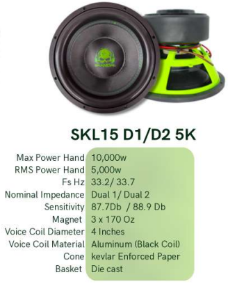 Neodynamic SKL-15 5Kv2 » 15-INCH SKANDAL SUBWOOFER • D1/ D2