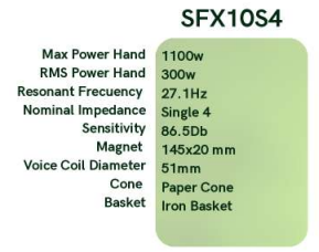 Neodynamic NEO-SFX10S4 • Shallow 10-INCH SUB (EA)