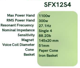 Neodynamic NEO-SFX12S4 • 12-INCH SUB (EA)