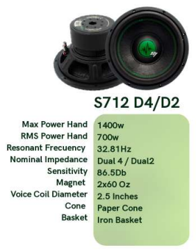 Neodynamic NEO-S712v3 D4 • 12-INCH SUB (EA)