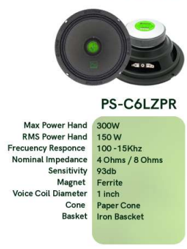 Neodynamic PS-C6LZPRv2 » 6.5-INCH MID PRO AUDIO SPEAKER • 4/8 OHM (PAIR)