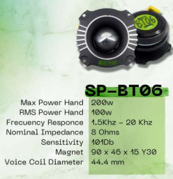Neodynamic SP-BT06 » 4-INCH PRO AUDIO BULLET TWEETER (EA)